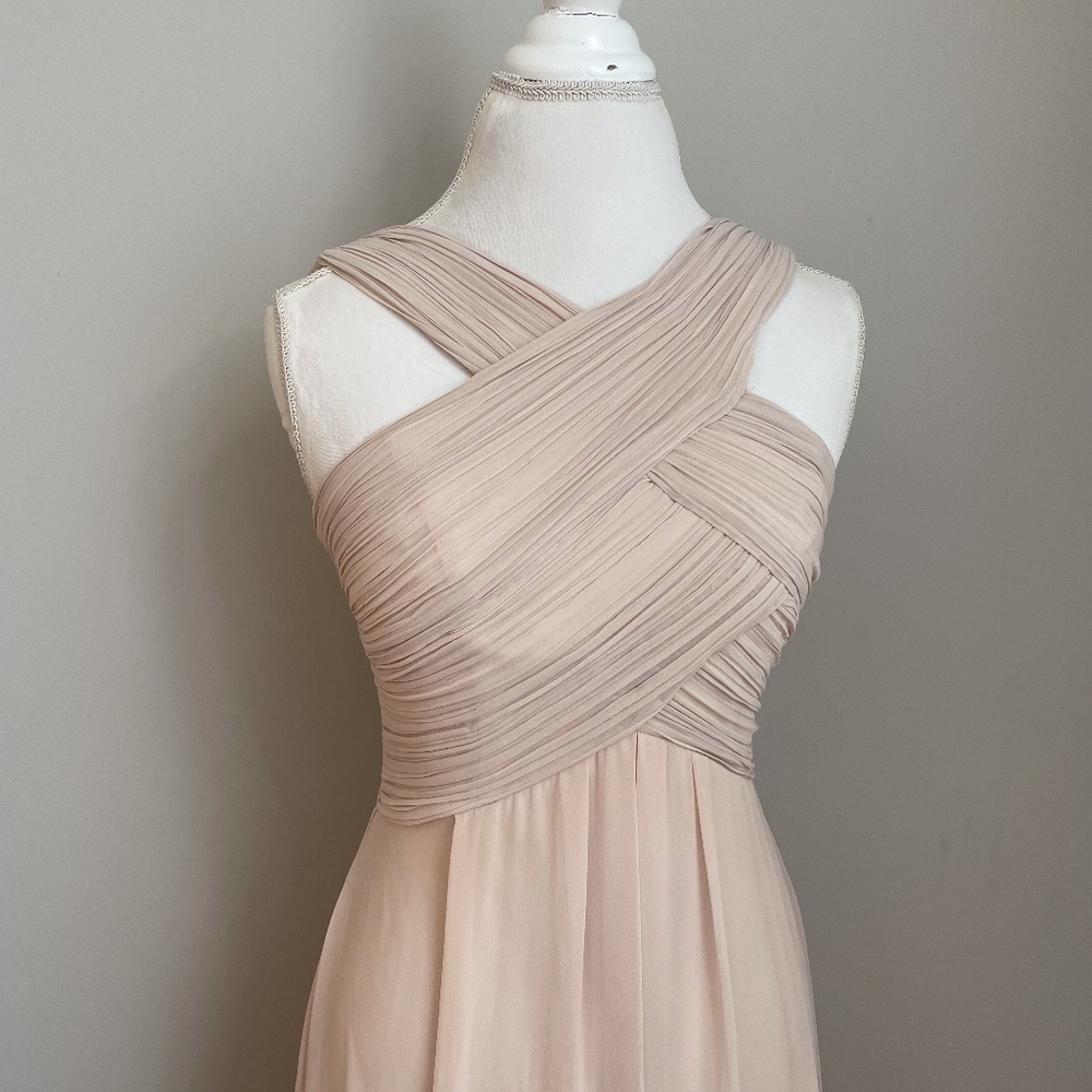 Levkoff, Bridesmaid Dress, Size 8, Beige